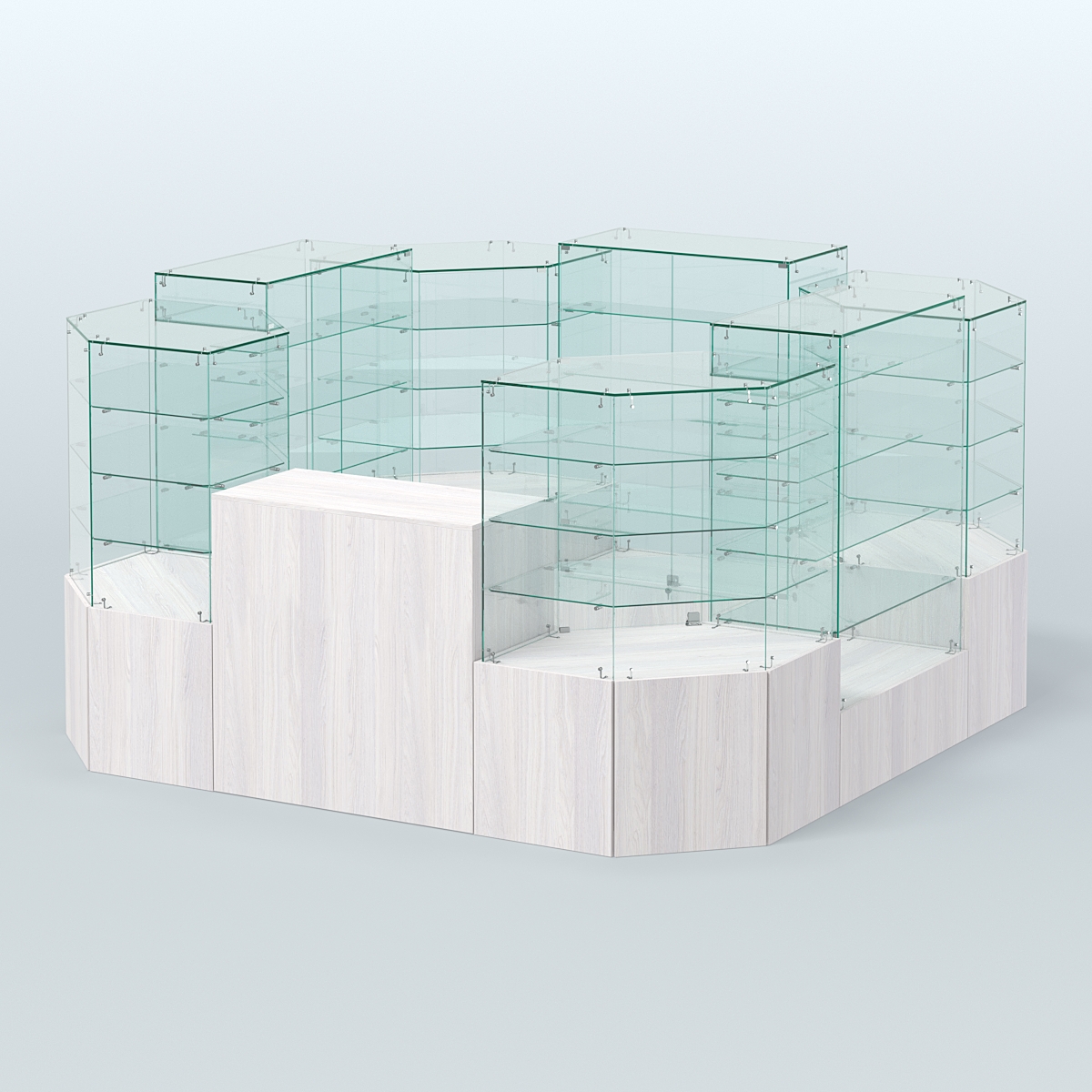 Павильон ИСТРА в центр зала №5а (закрытый) (6, 05 кв.м) Ясень Анкор светлый