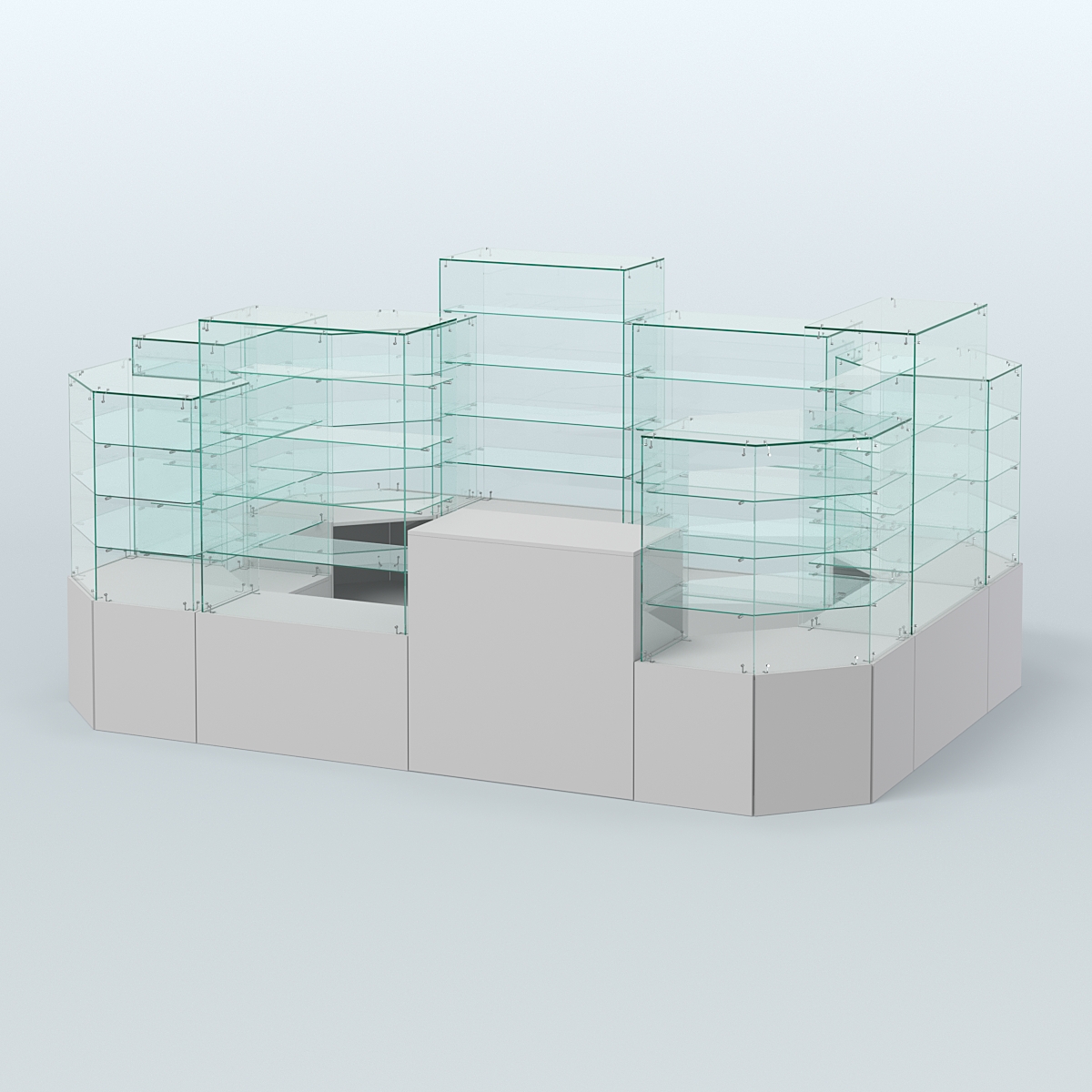 Павильон ИСТРА в центр зала №6 (открытый) (8, 26 кв.м) Серый