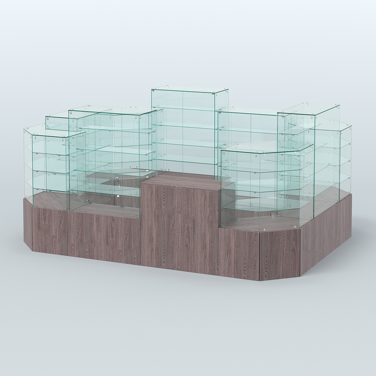 Павильон ИСТРА в центр зала №6а (закрытый) (8, 26 кв.м) Ясень Анкор темный