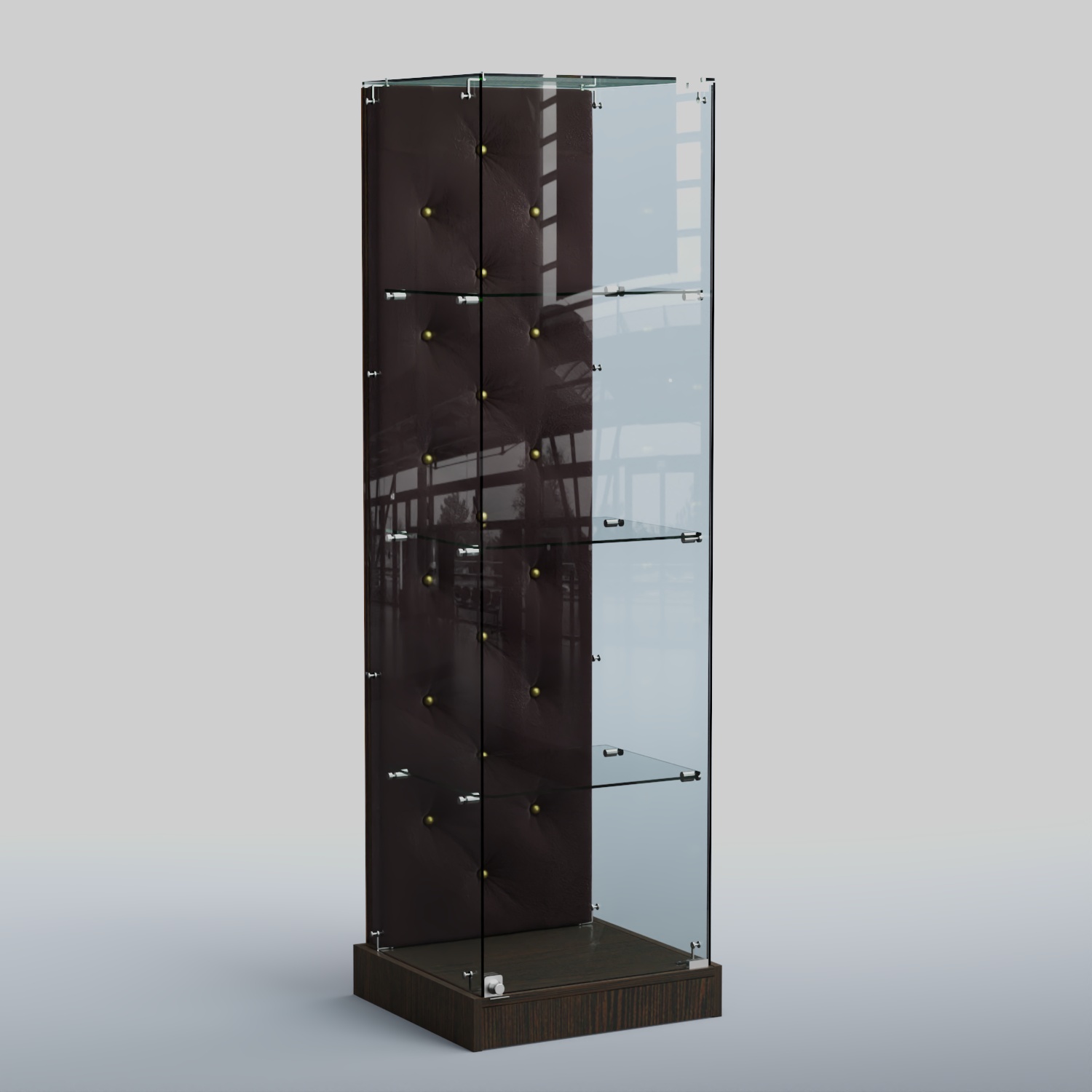 Низкая стеклянная витрина КАПИТОНЕ №1-ХП Дуб Венге + 17 Elephant