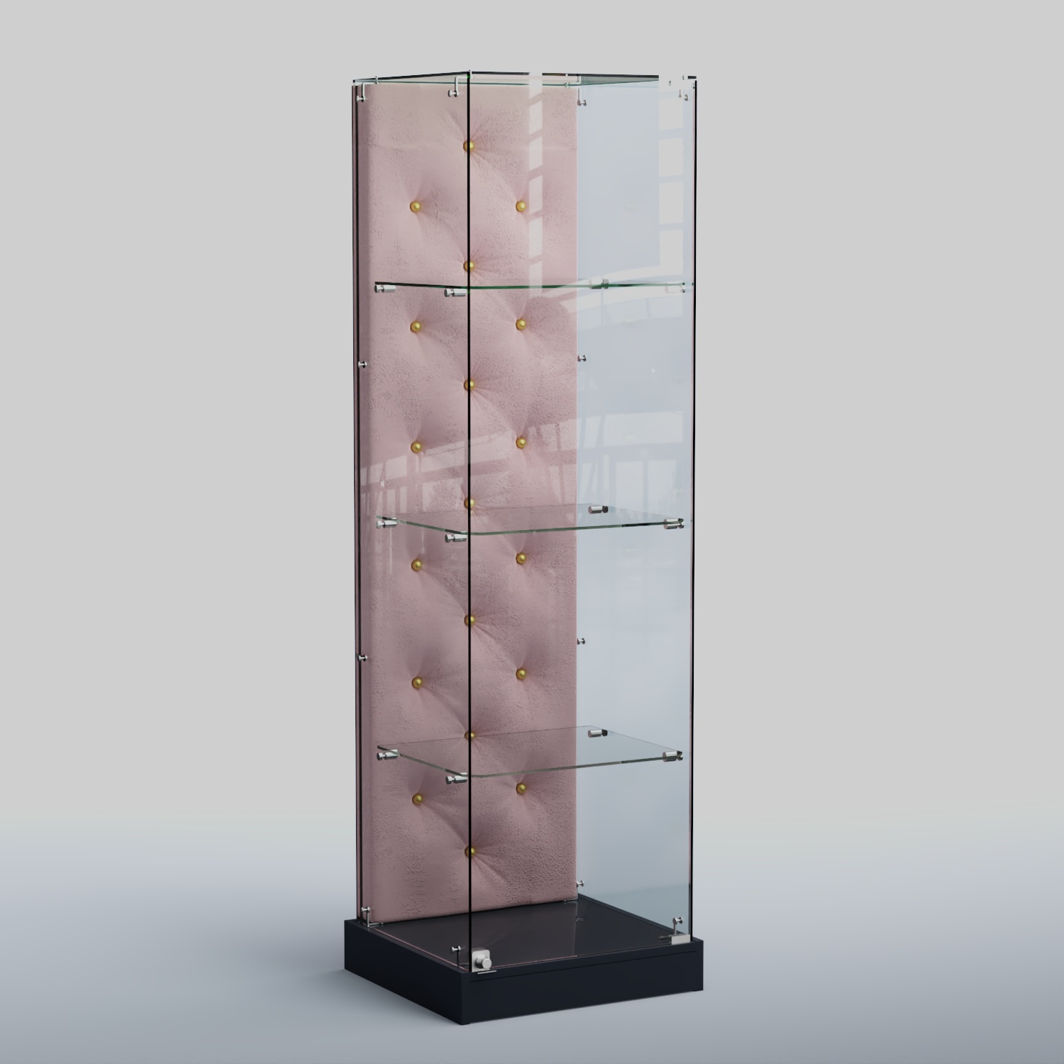 Низкая стеклянная витрина КАПИТОНЕ №1-ХП Антрацит+14 Fla