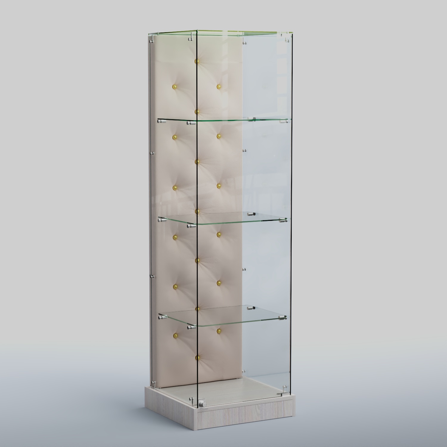 Низкая стеклянная витрина КАПИТОНЕ №1-ХП Ясень светлый+01 C