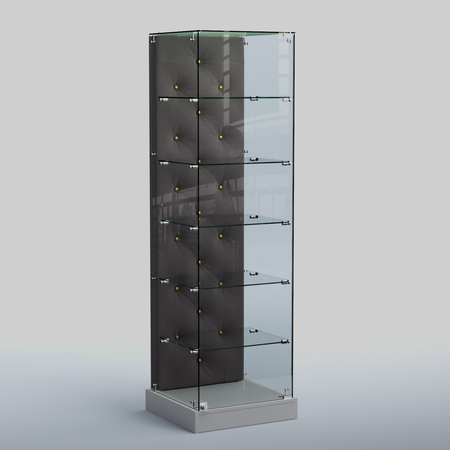 Низкая стеклянная витрина КАПИТОНЕ №501-ХП Серый + 16 Grey
