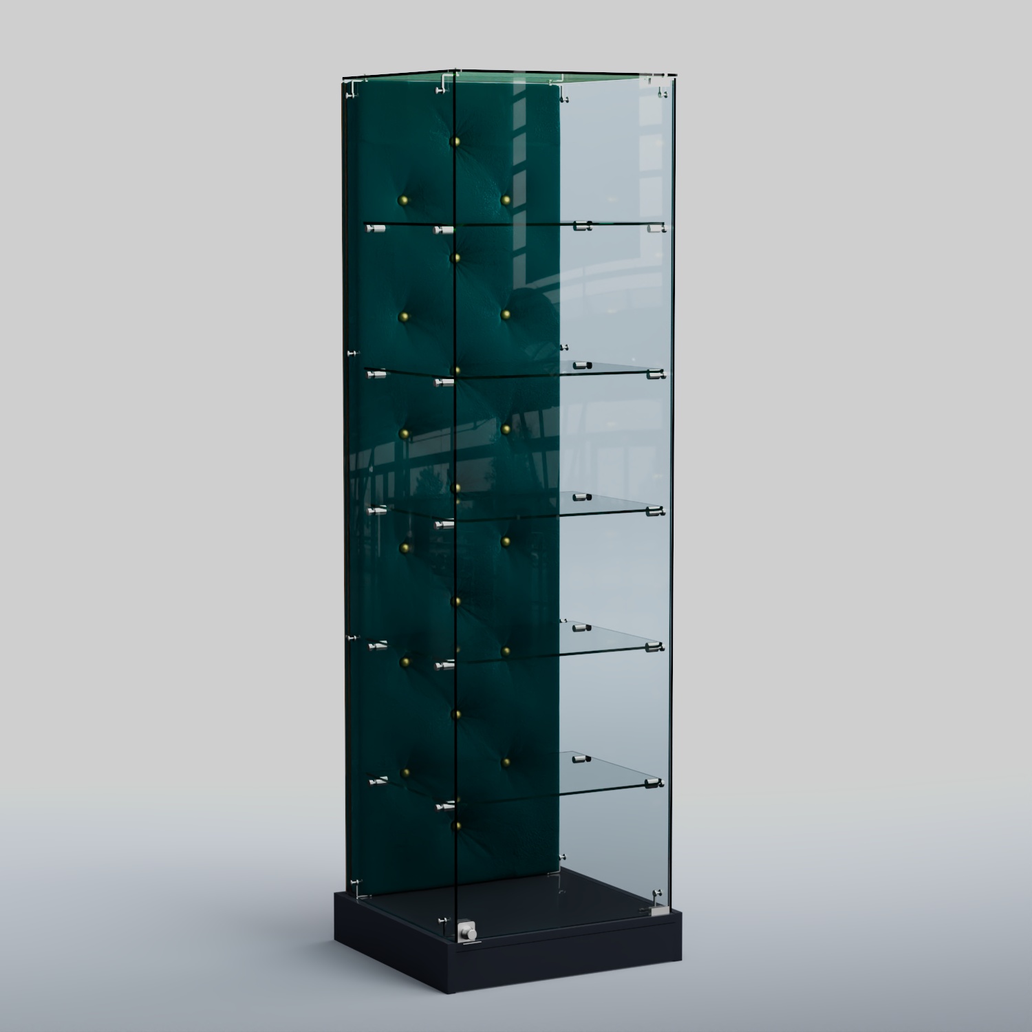 Низкая стеклянная витрина КАПИТОНЕ №501-ХП Антрацит + 12 Az