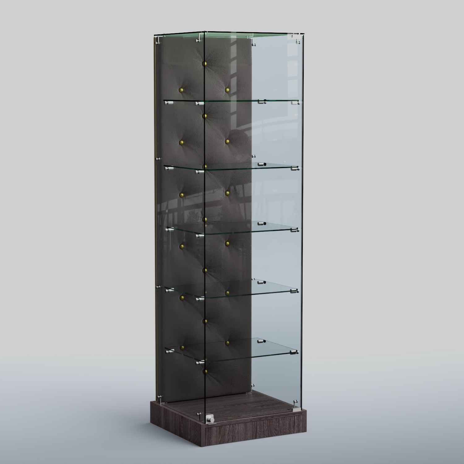 Низкая стеклянная витрина КАПИТОНЕ №501-ХП Ясень темный+16 G