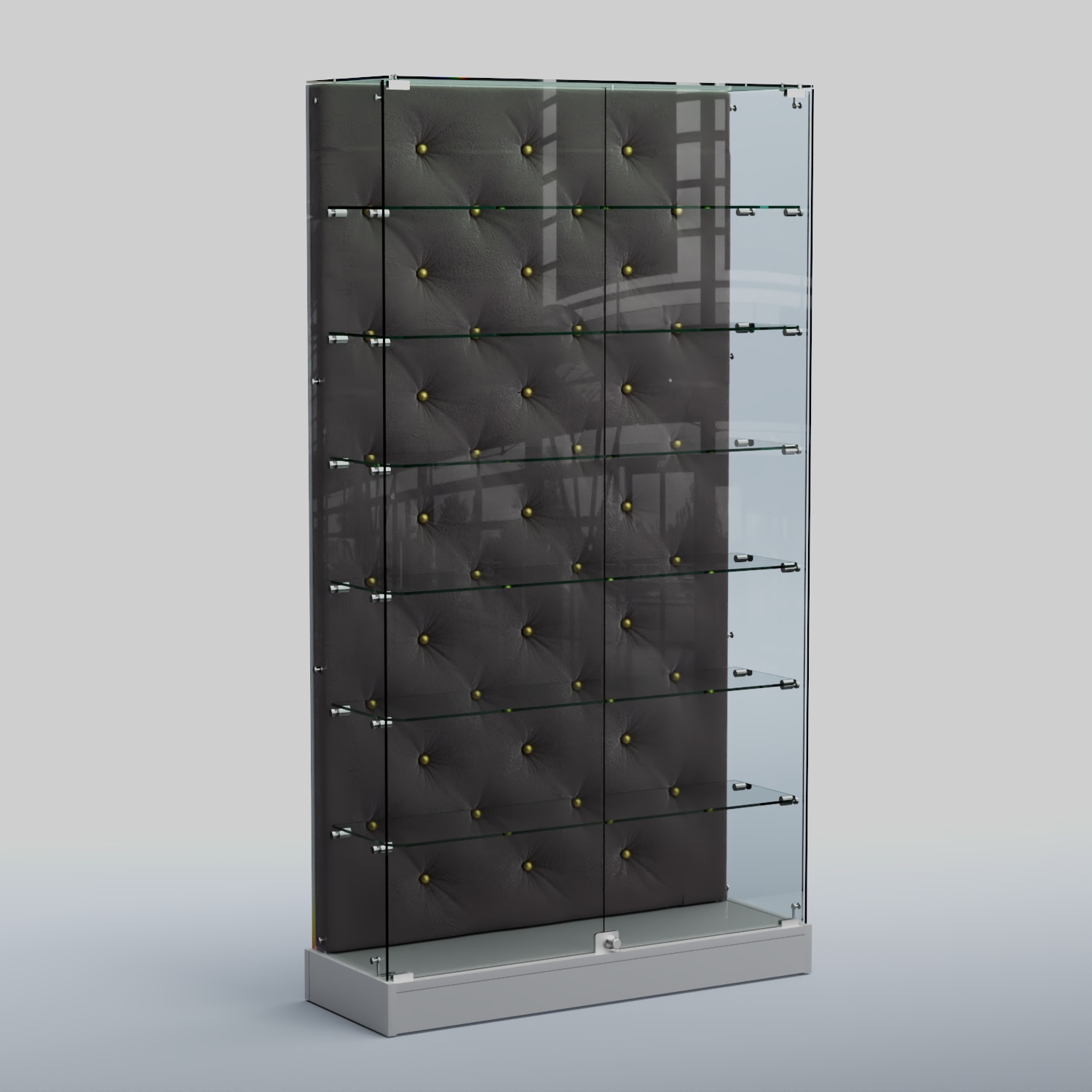 Низкая стеклянная витрина КАПИТОНЕ №9-ХП Серый + 16 Grey