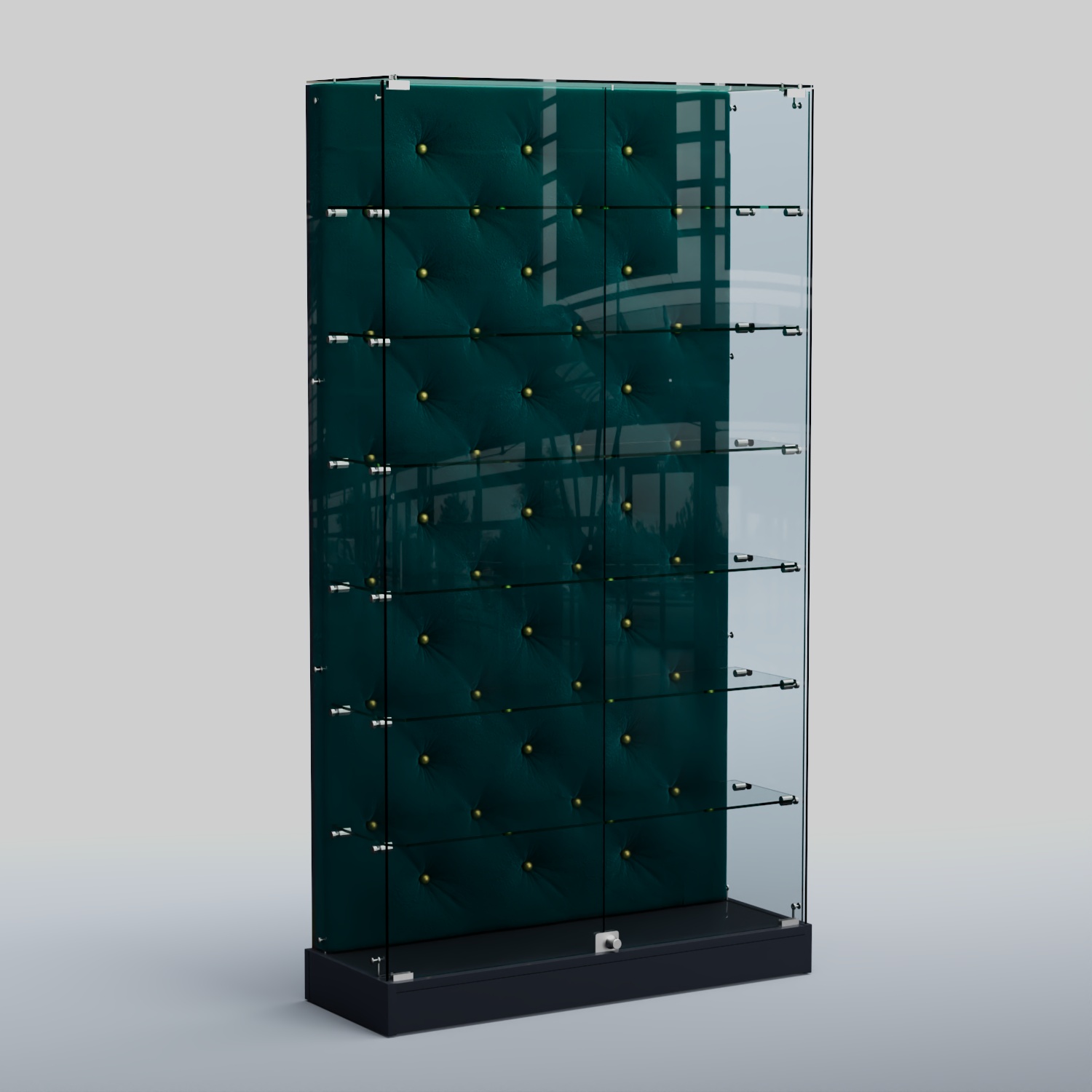 Низкая стеклянная витрина КАПИТОНЕ №9-ХП Антрацит + 12 Az