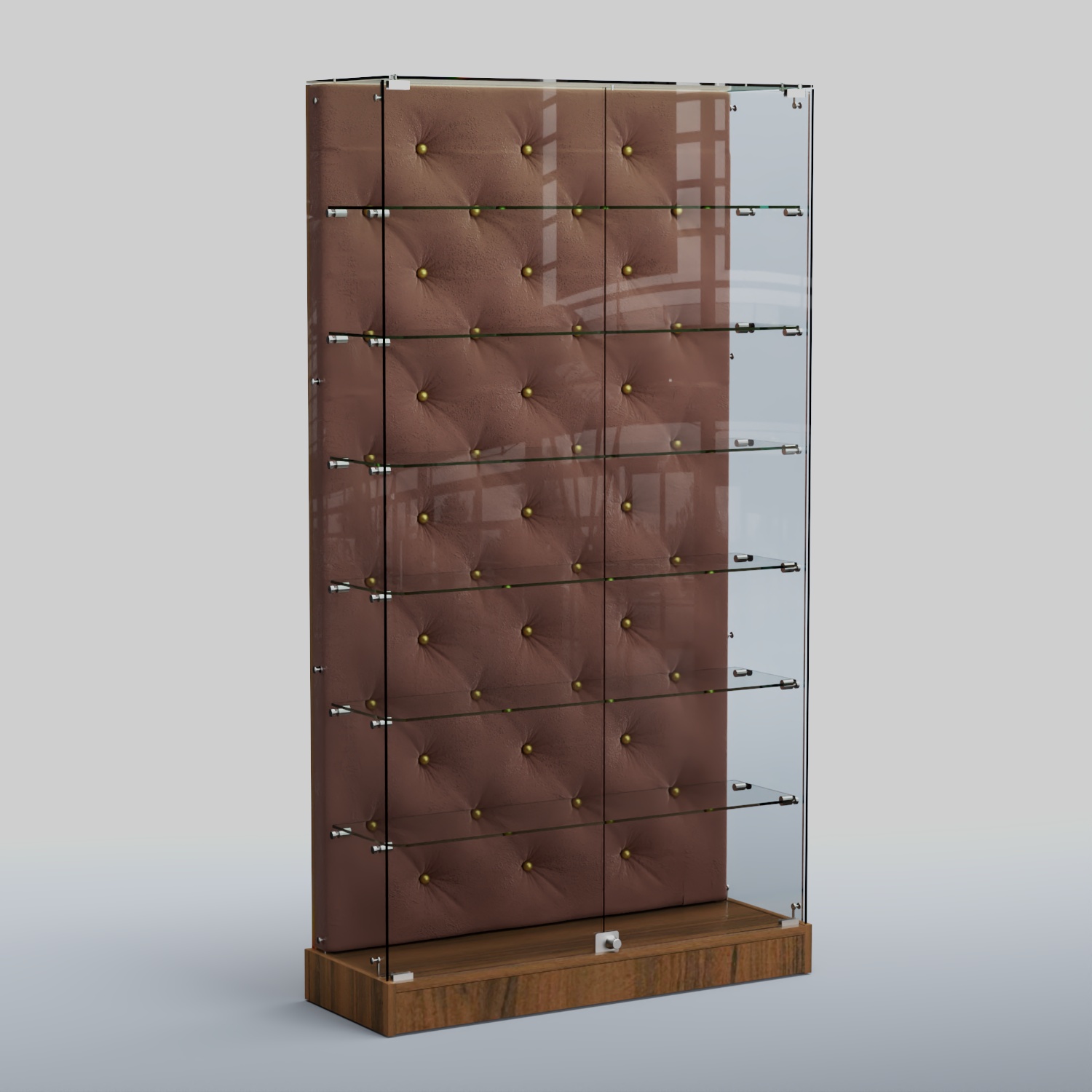 Низкая стеклянная витрина КАПИТОНЕ №9-ХП Орех + 03 Mika