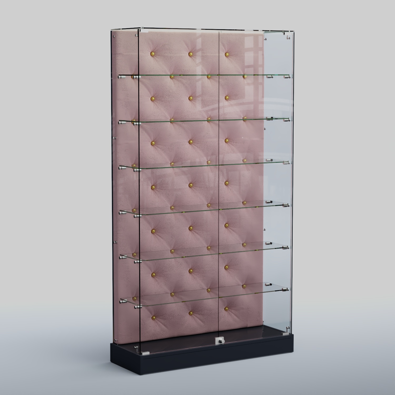 Низкая стеклянная витрина КАПИТОНЕ №9-ХП Антрацит+14 Fla