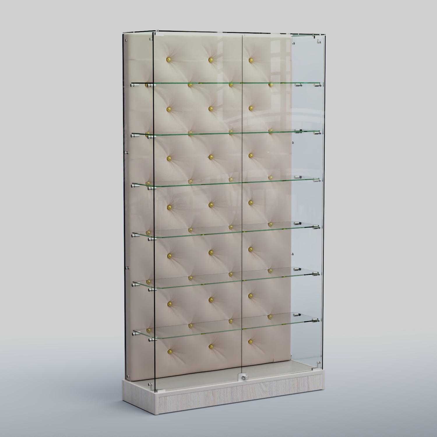 Низкая стеклянная витрина КАПИТОНЕ №9-ХП Ясень светлый+01 C