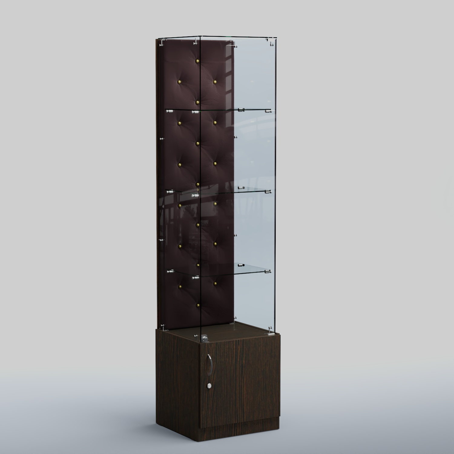 Высокая стеклянная витрина КАПИТОНЕ №6 Дуб Венге + 17 Elephant