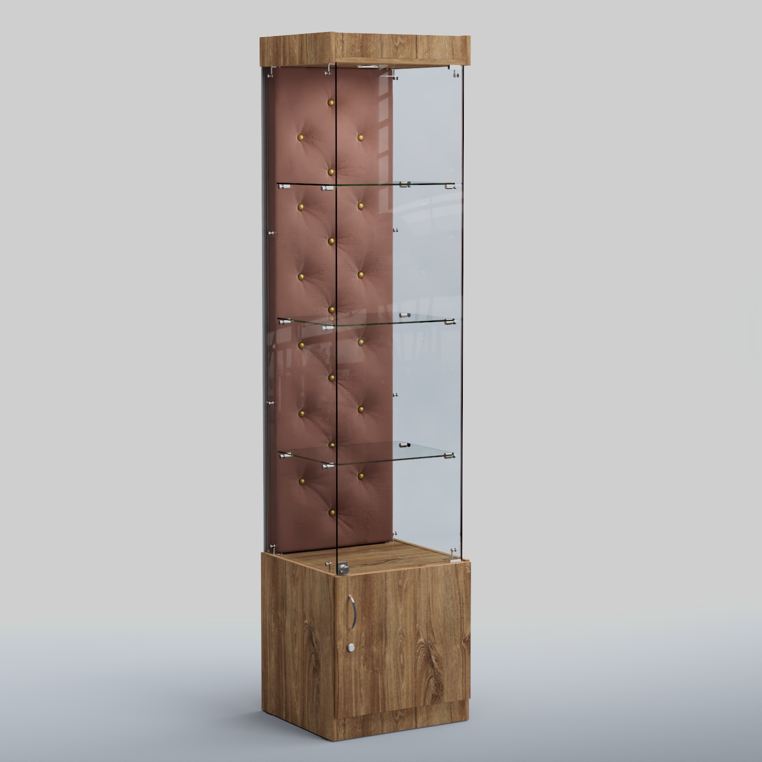 Высокая стеклянная витрина КАПИТОНЕ №2 Дуб канзас+03 M