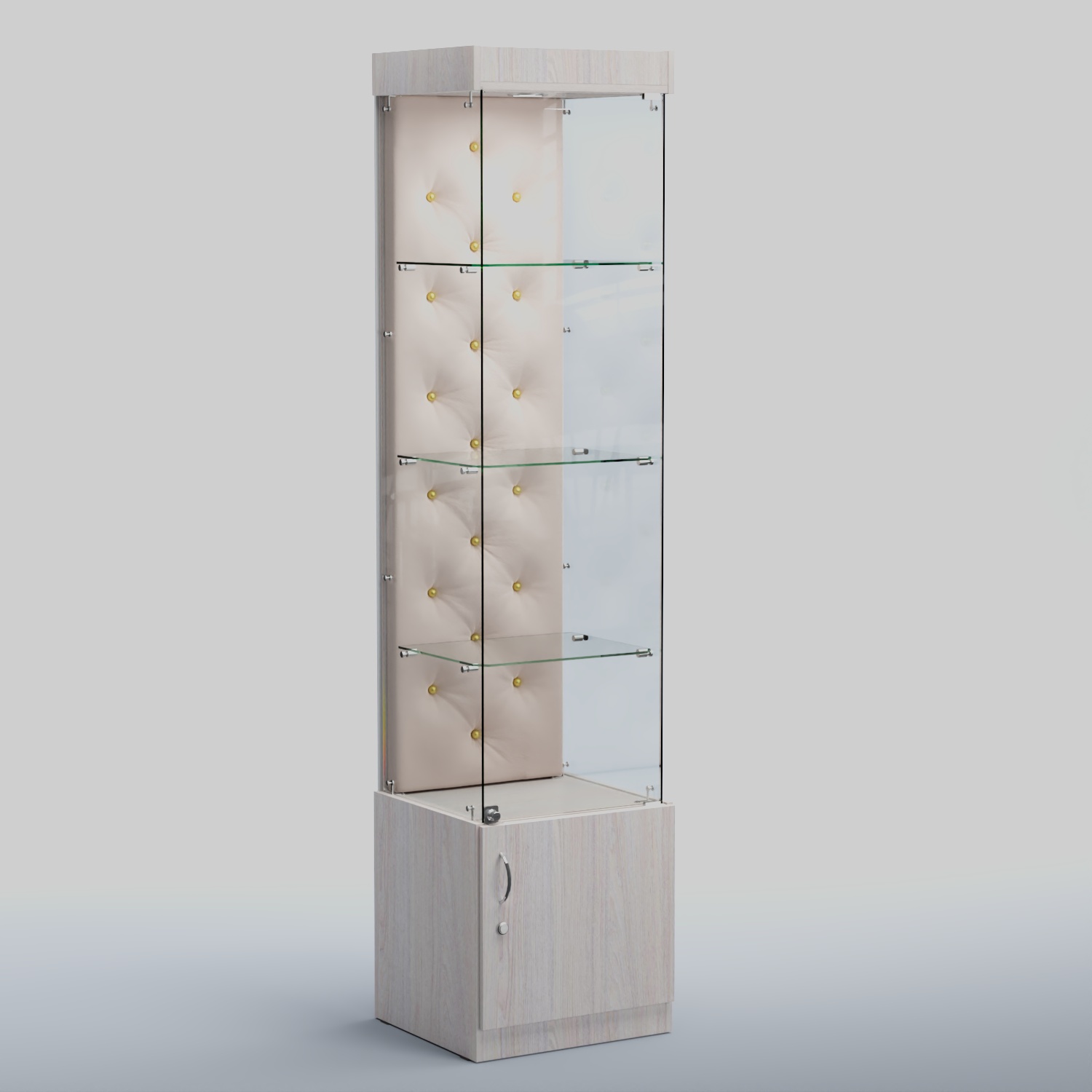 Высокая стеклянная витрина КАПИТОНЕ №2 Ясень светлый+01 C