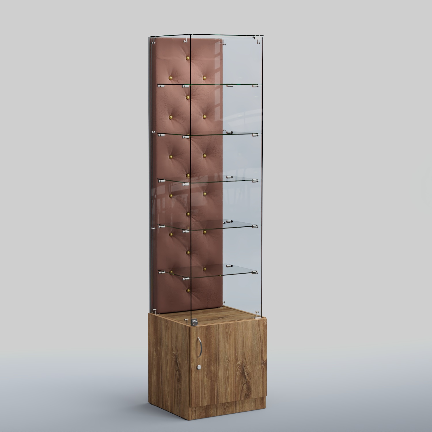 Высокая стеклянная витрина КАПИТОНЕ №506 Дуб канзас+03 M