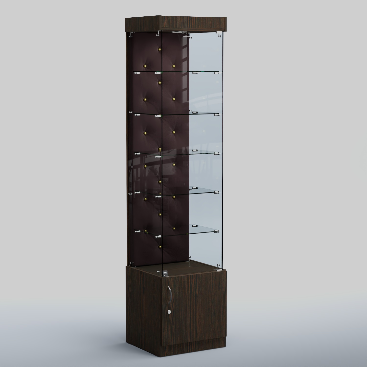 Высокая стеклянная витрина КАПИТОНЕ №502 Дуб Венге + 17 Elephant