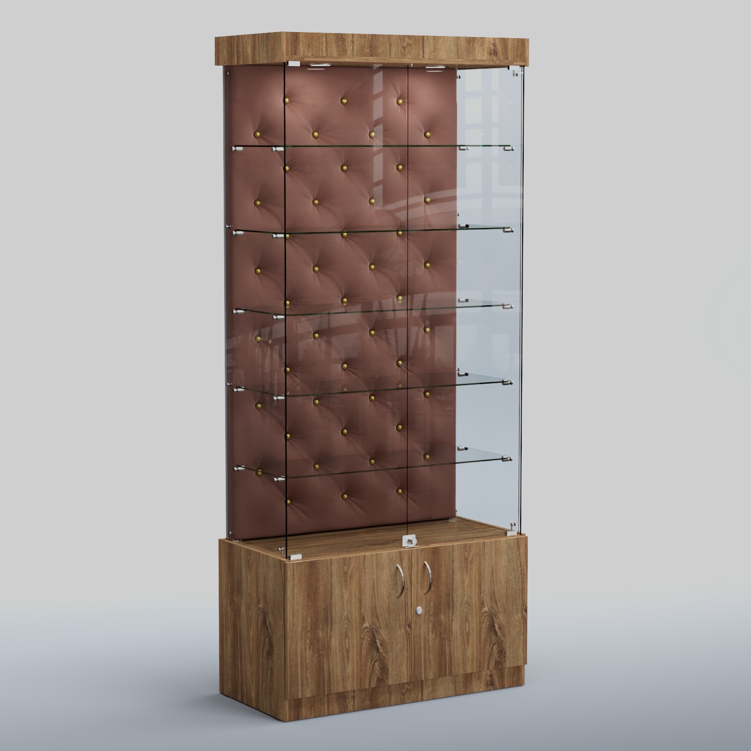 Высокая стеклянная витрина КАПИТОНЕ №501 Дуб канзас+03 M