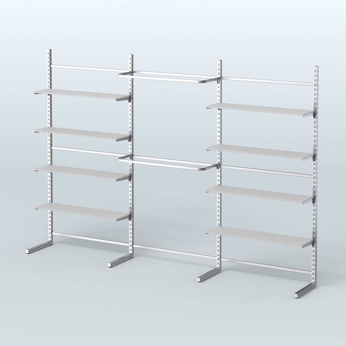 Системы ЭЛЕГАНТ пристенные с полками ДСП и стяжками №5 (3600мм) Серый