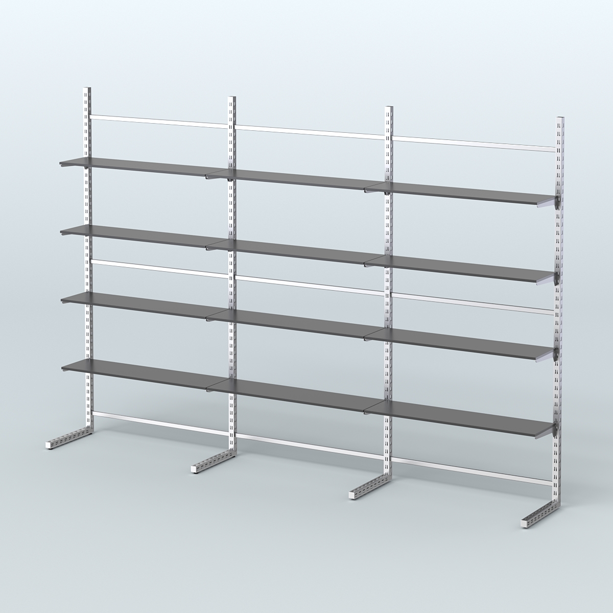 Системы ЭЛЕГАНТ пристенные с полками из ДСП №7 (3600мм) Черный