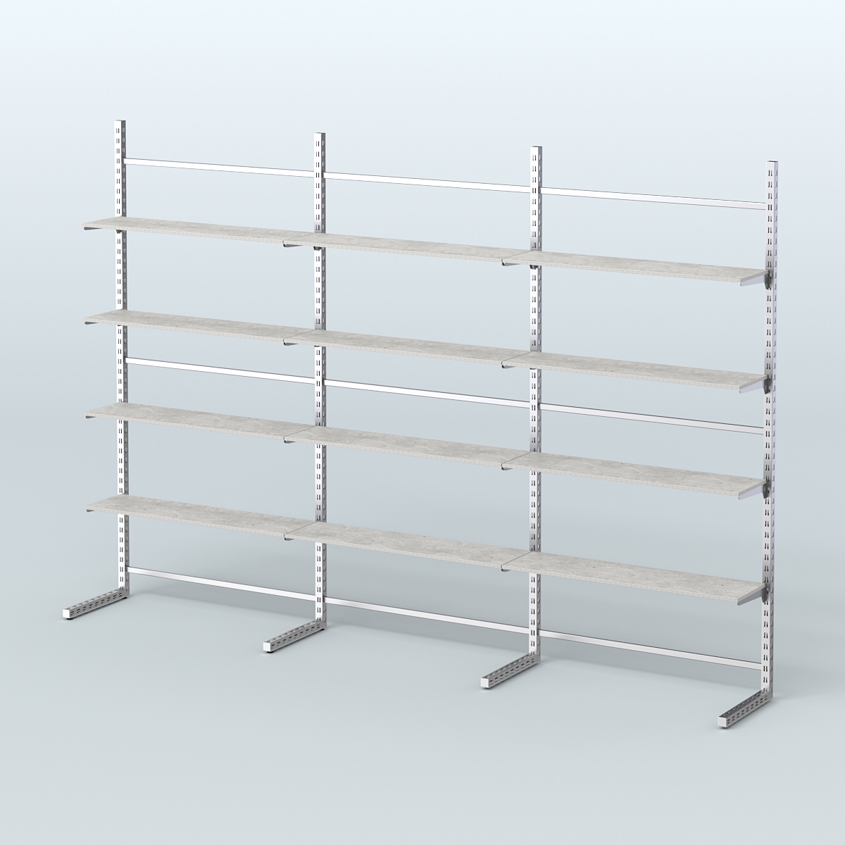 Системы ЭЛЕГАНТ пристенные с полками из ДСП №7 (3600мм) Метрополитан Грей