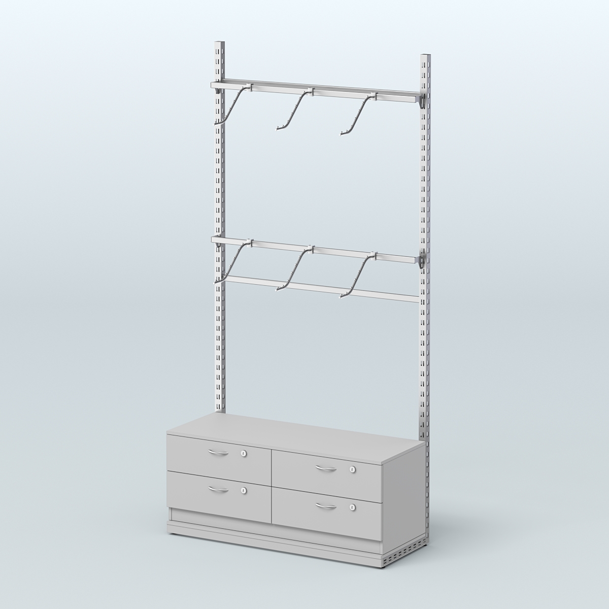 Система ЭЛЕГАНТ №3 без ДСП с тумбой T14 (1200 мм) Серый