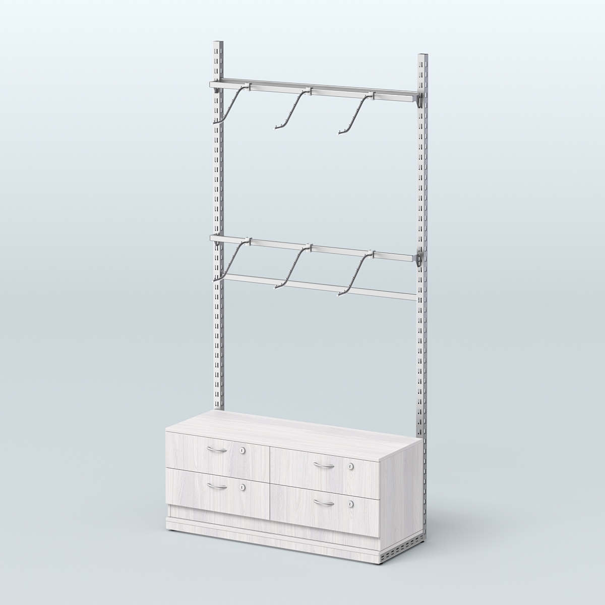 Система ЭЛЕГАНТ №3 без ДСП с тумбой T14 (1200 мм) Ясень Анкор светлый