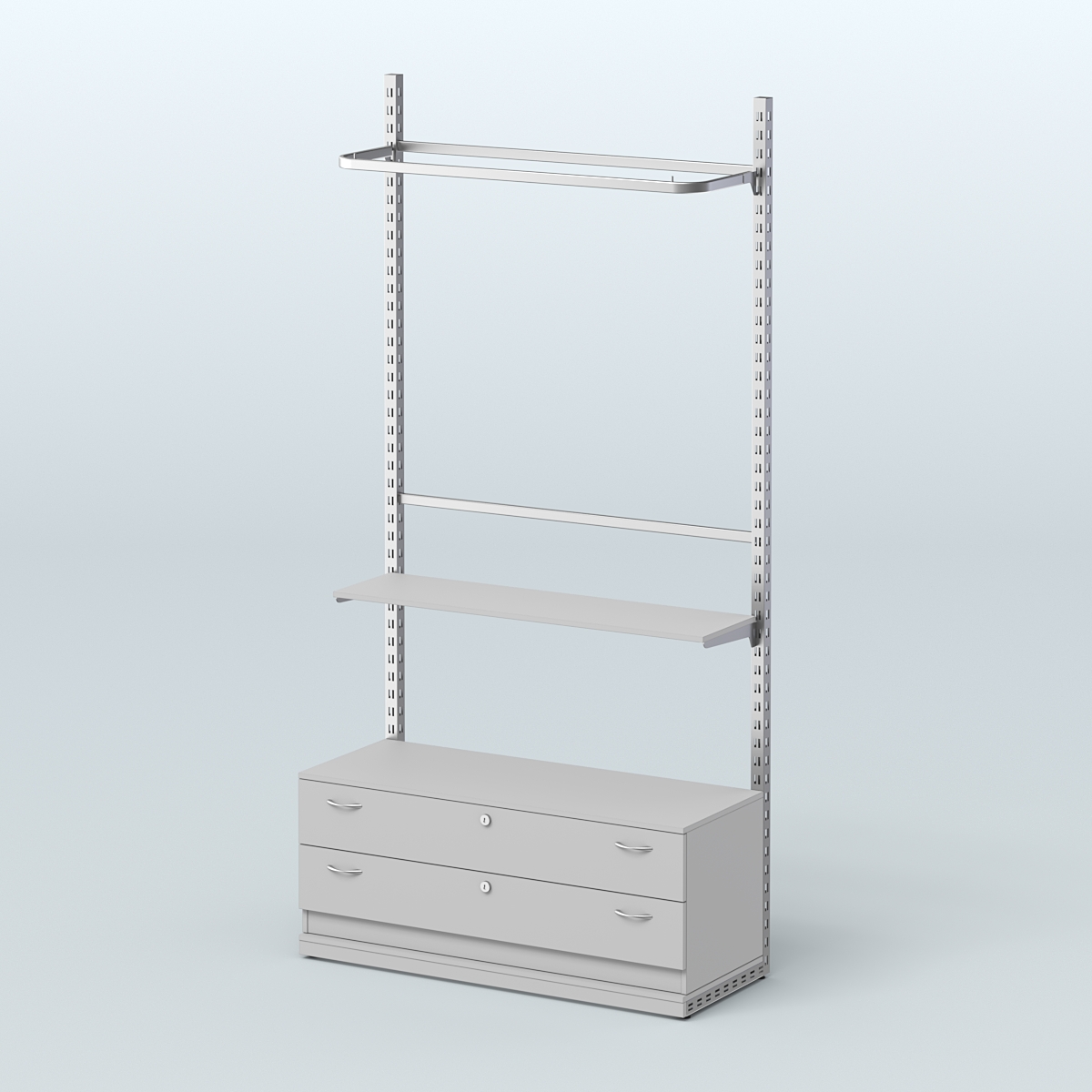 Система ЭЛЕГАНТ №5 без ДСП с тумбой T12 (1200 мм) Серый