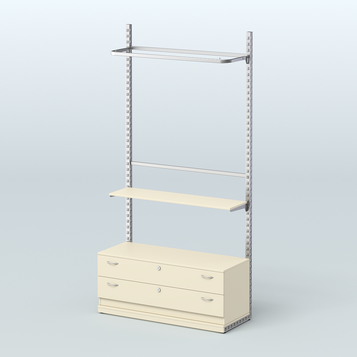 Система ЭЛЕГАНТ №5 без ДСП с тумбой T12 (1200 мм) Крем Вайс