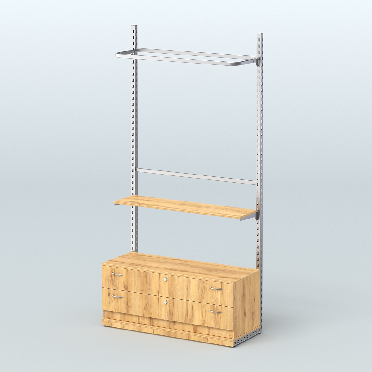 Система ЭЛЕГАНТ №5 без ДСП с тумбой T12 (1200 мм) Дуб Золотистый