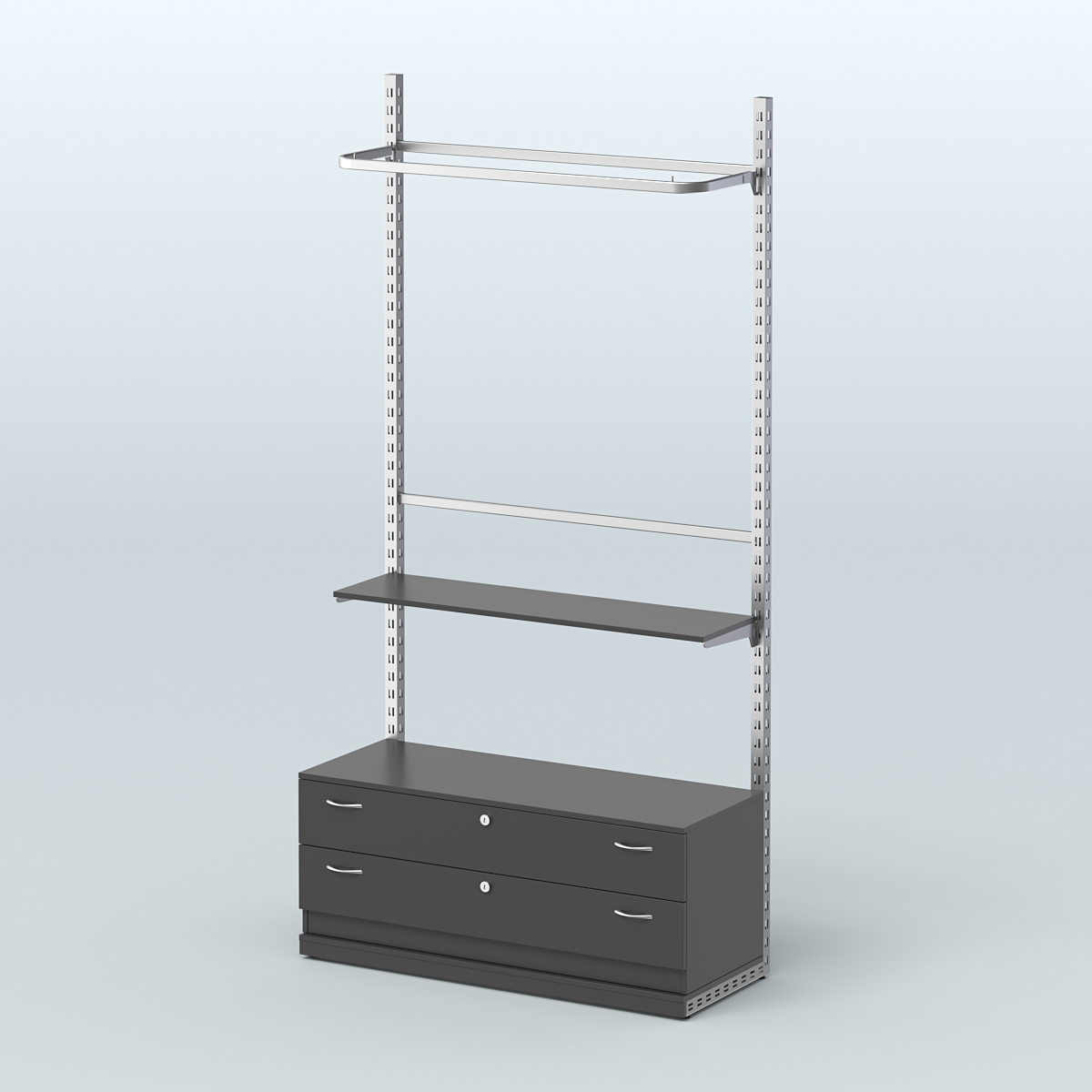 Система ЭЛЕГАНТ №5 без ДСП с тумбой T12 (1200 мм) Черный
