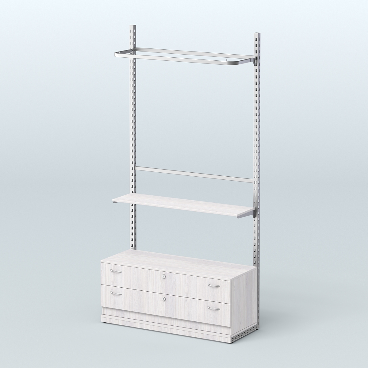Система ЭЛЕГАНТ №5 без ДСП с тумбой T12 (1200 мм) Ясень Анкор светлый