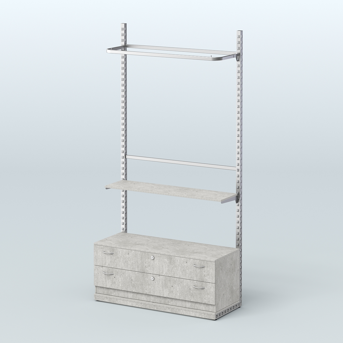Система ЭЛЕГАНТ №5 без ДСП с тумбой T12 (1200 мм) Метрополитан Грей