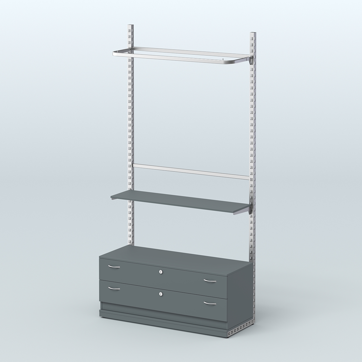 Система ЭЛЕГАНТ №5 без ДСП с тумбой T12 (1200 мм) Темно-Серый