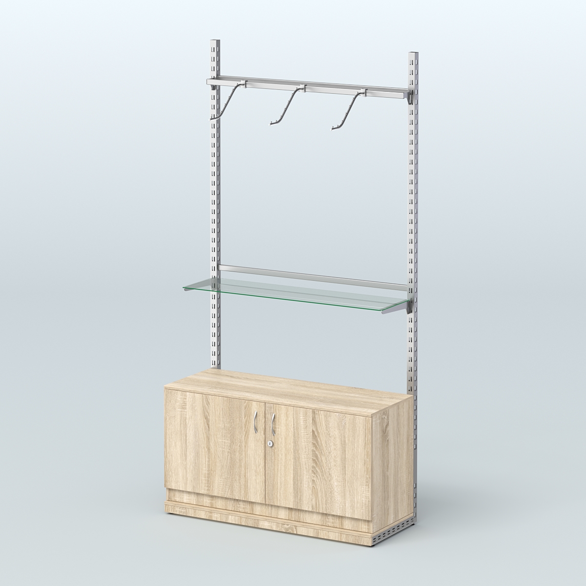 Система ЭЛЕГАНТ №6 без ДСП с тумбой T22 (1200 мм) Дуб сонома