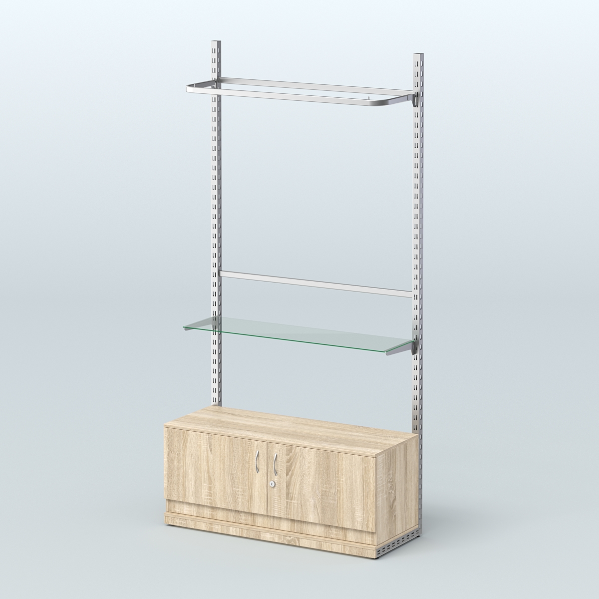 Система ЭЛЕГАНТ №7 без ДСП с тумбой T21 (1200 мм) Дуб сонома