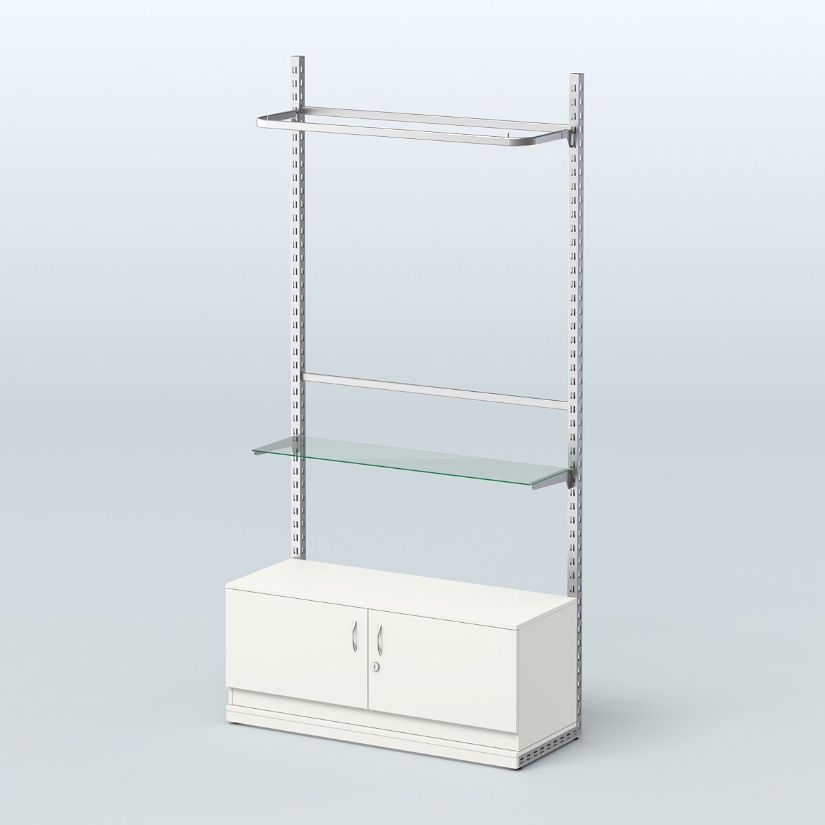 Система ЭЛЕГАНТ №7 без ДСП с тумбой T21 (1200 мм) Белый