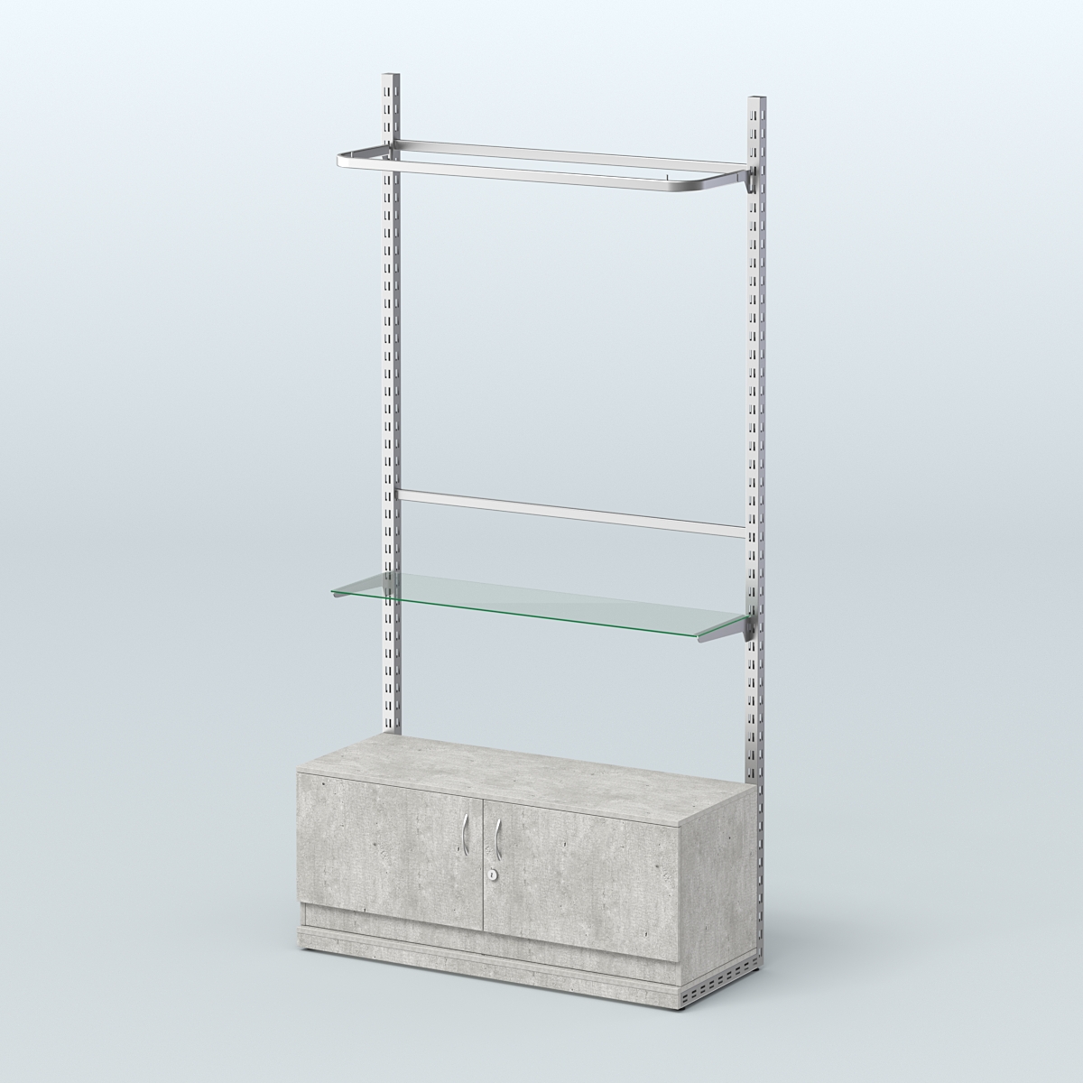 Система ЭЛЕГАНТ №7 без ДСП с тумбой T21 (1200 мм) Метрополитан Грей