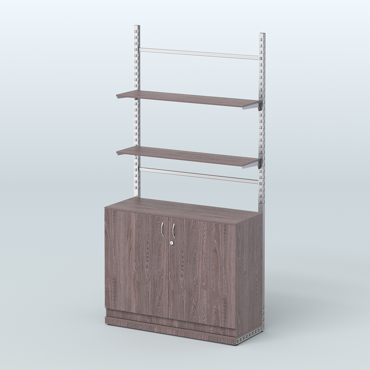 Система ЭЛЕГАНТ №8 без ДСП с тумбой T23 (1200 мм) Ясень Анкор темный