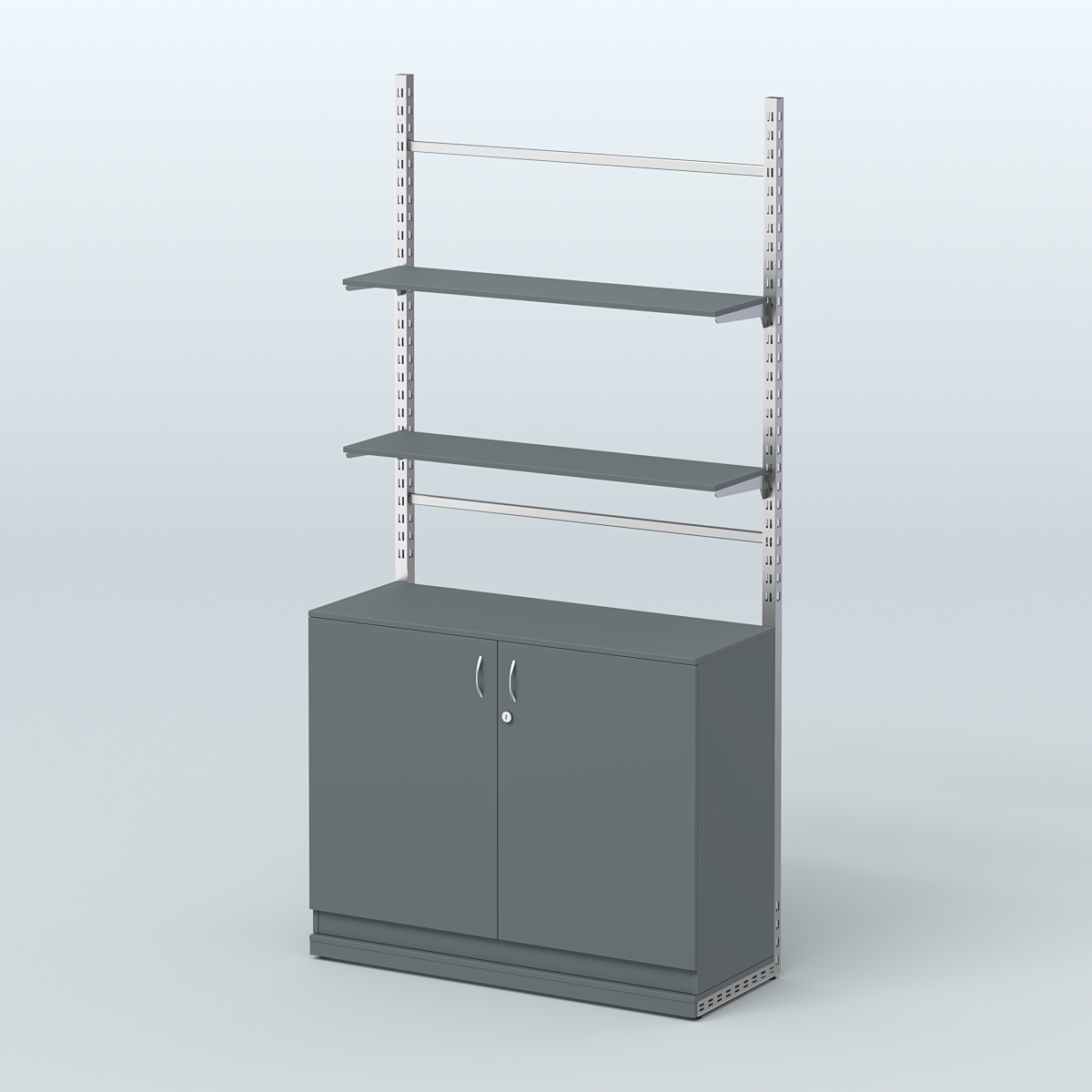 Система ЭЛЕГАНТ №8 без ДСП с тумбой T23 (1200 мм) Темно-Серый
