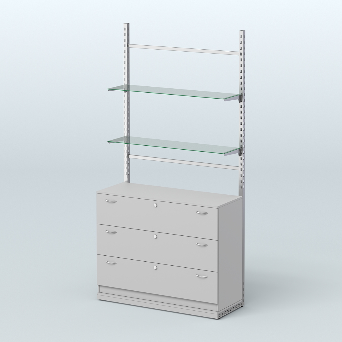 Система ЭЛЕГАНТ №9 без ДСП с тумбой T13 (1200 мм) Серый
