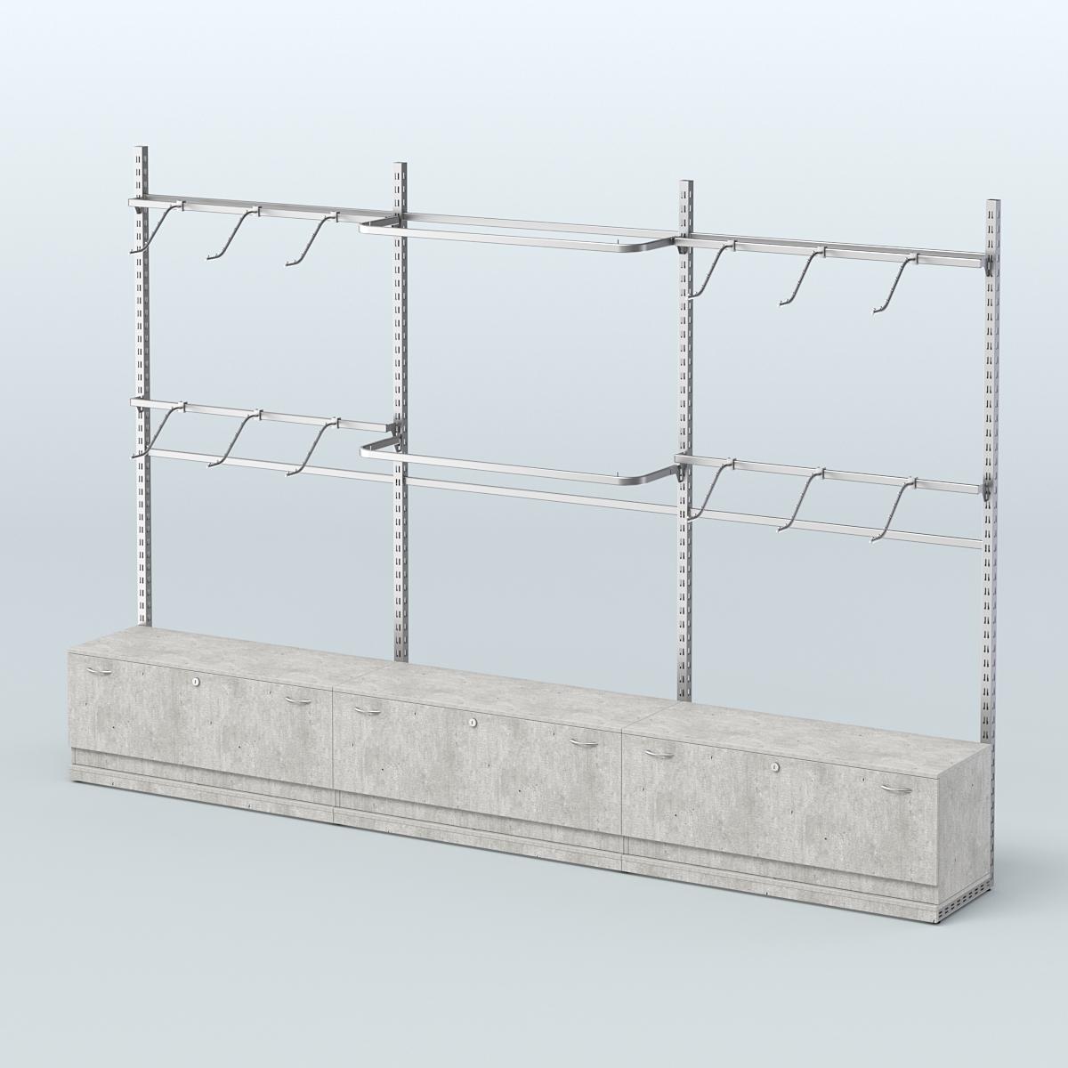 Система ЭЛЕГАНТ пристенная без ДСП №2 с тумбами Т-11 (3600 мм) Метрополитан Грей