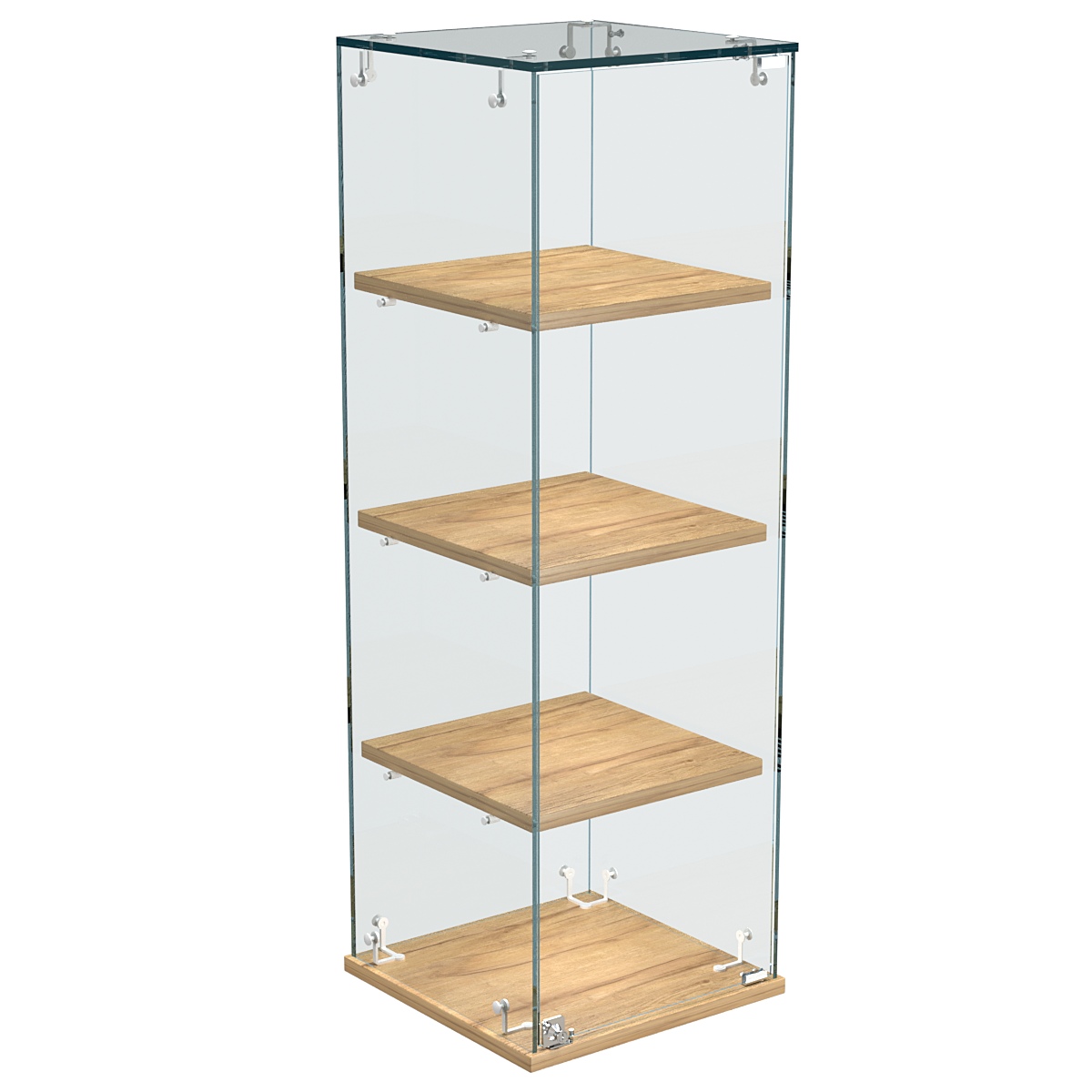 Витрина Истра настольная №23-ДП с прямыми полками из ДСП Дуб Золотистый