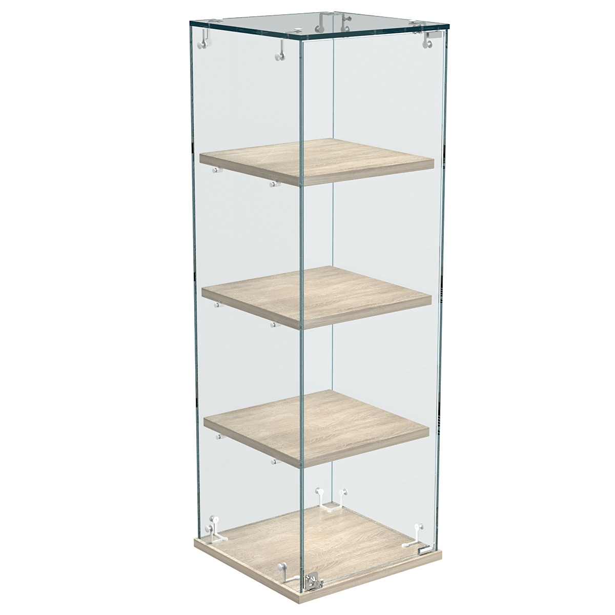 Витрина Истра настольная №23-ДП с прямыми полками из ДСП Дуб Сонома