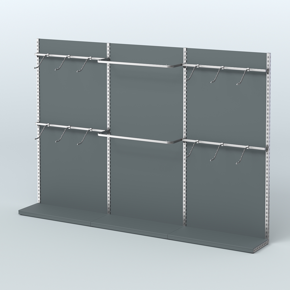 Система ЭЛЕГАНТ №2 пристенная с ДСП (3600 мм) Темно-Серый