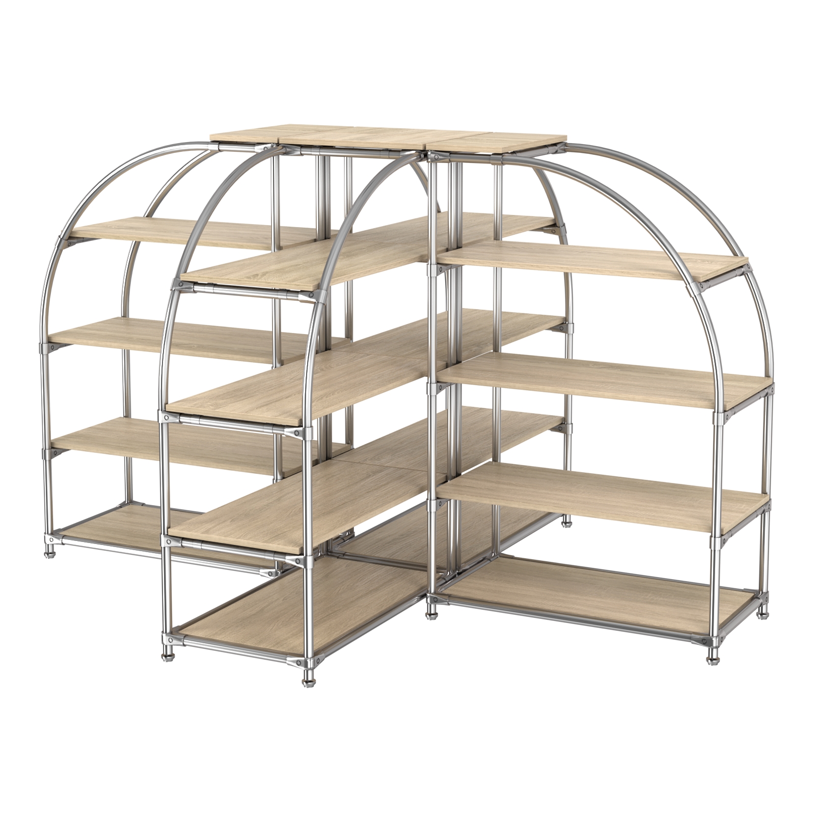 Комбинация стендов TD-06 №3-4 (с полками ДСП 16мм) Дуб Сонома