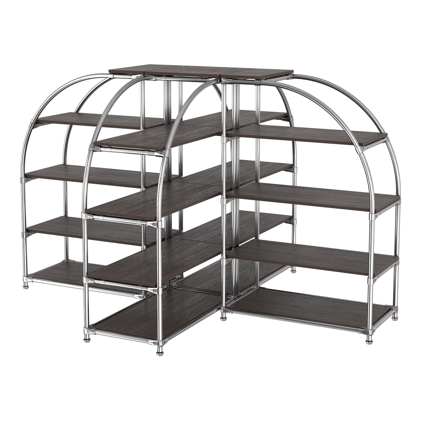 Комбинация стендов TD-06 №3-4 (с полками ДСП 16мм) Дуб Венге