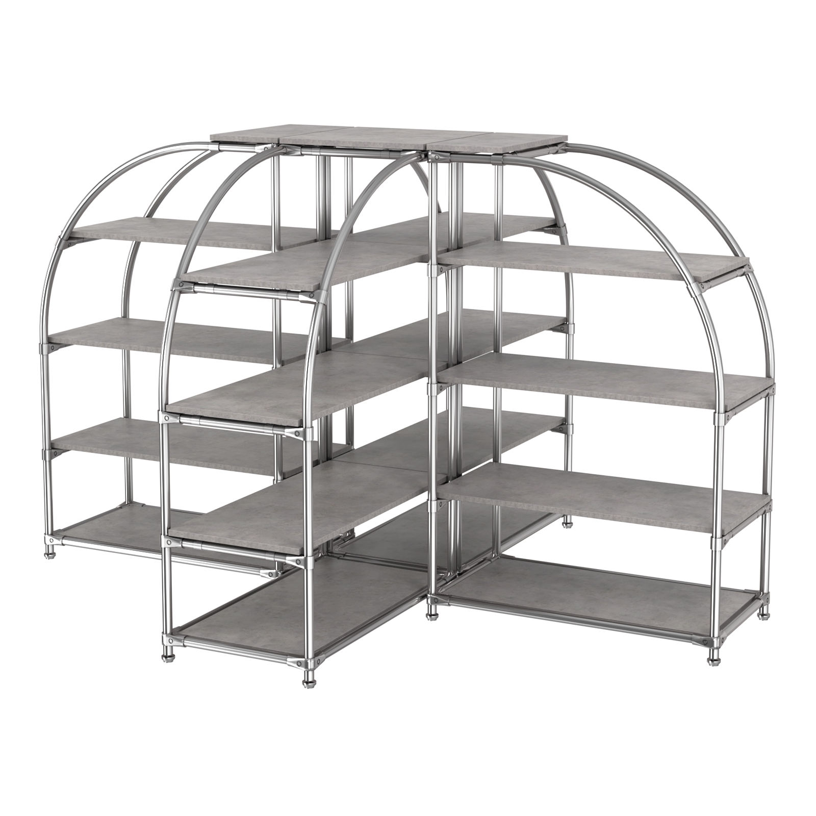 Комбинация стендов TD-06 №3-4 (с полками ДСП 16мм) Бетон Чикаго светло-серый F186 ST9