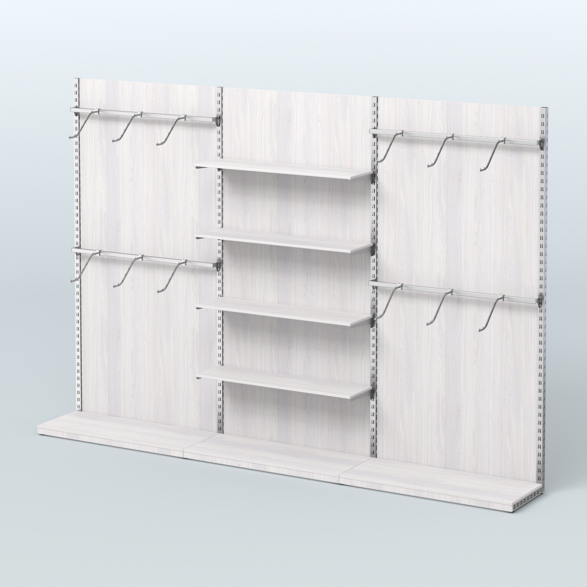 Система ЭЛЕГАНТ №3 пристенная с ДСП (3600 мм) Ясень Анкор светлый