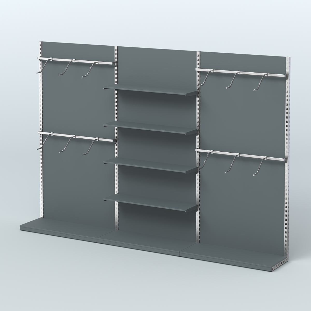 Система ЭЛЕГАНТ №3 пристенная с ДСП (3600 мм) Темно-Серый