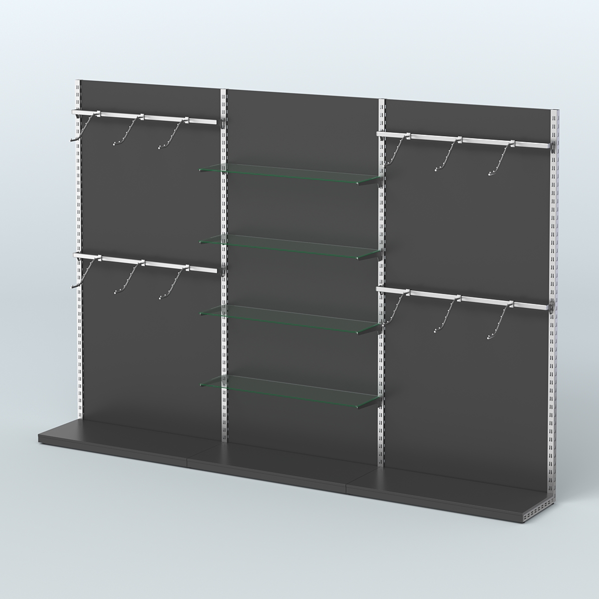 Система ЭЛЕГАНТ №4 пристенная с ДСП (3600 мм) Черный