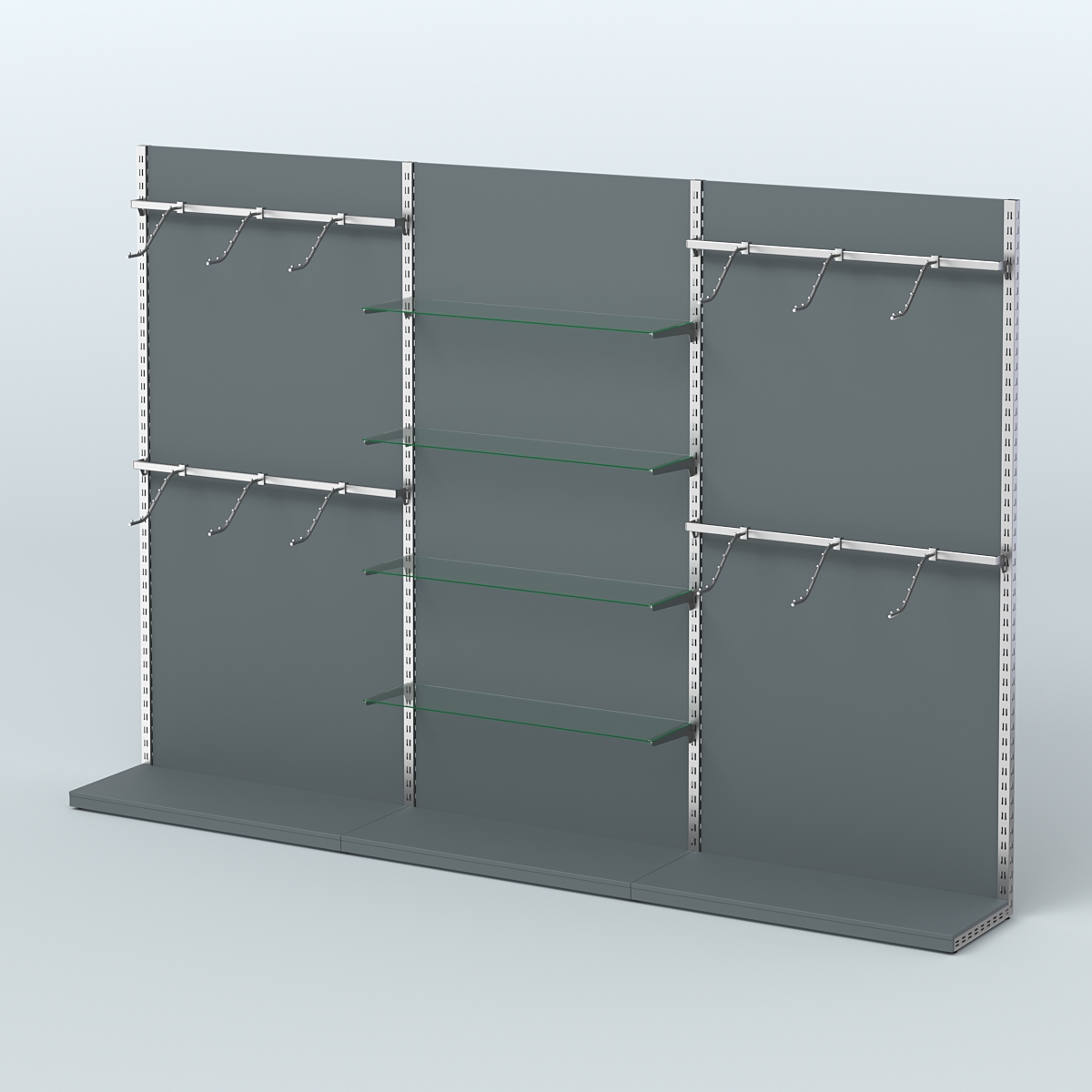 Система ЭЛЕГАНТ №4 пристенная с ДСП (3600 мм) Темно-Серый